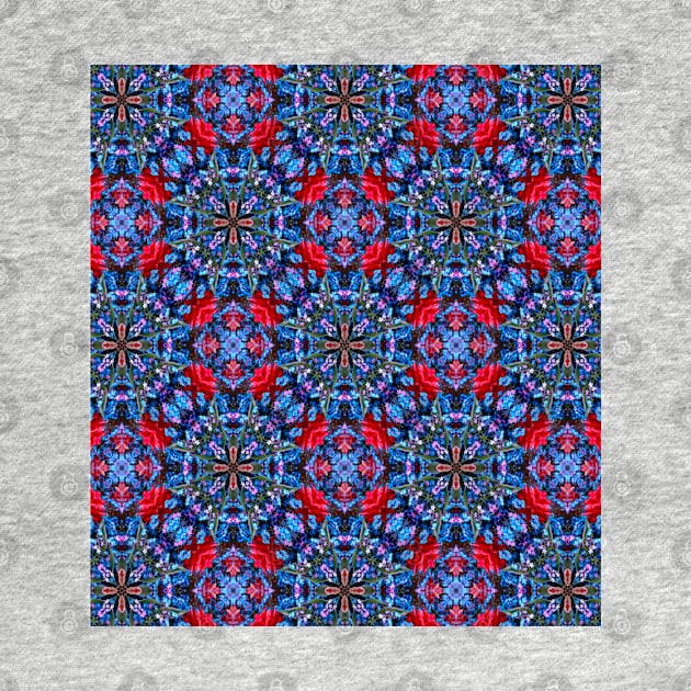 A blue and pink bouquet pattern. by PatternFlower